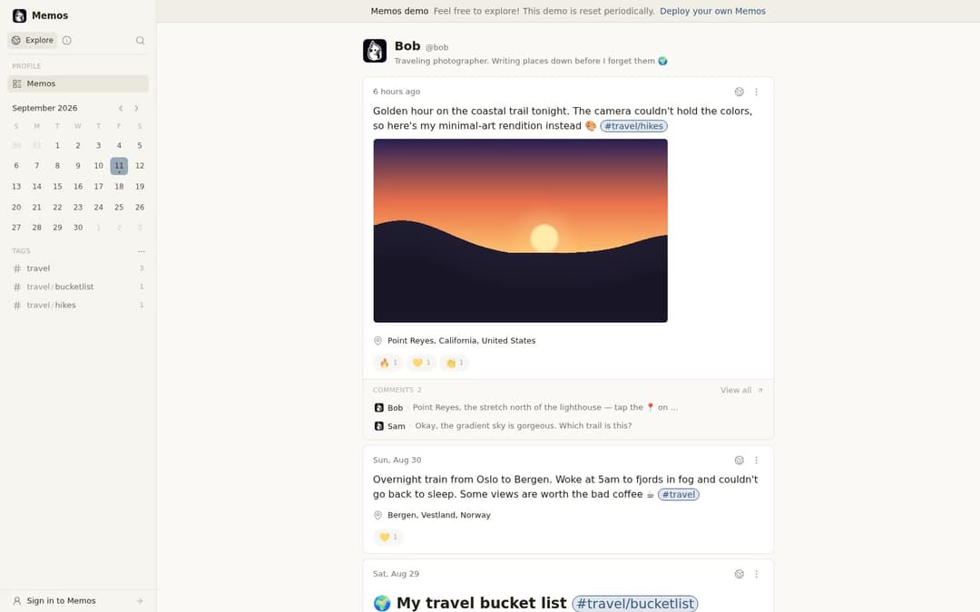 Memos: Quick notes preview