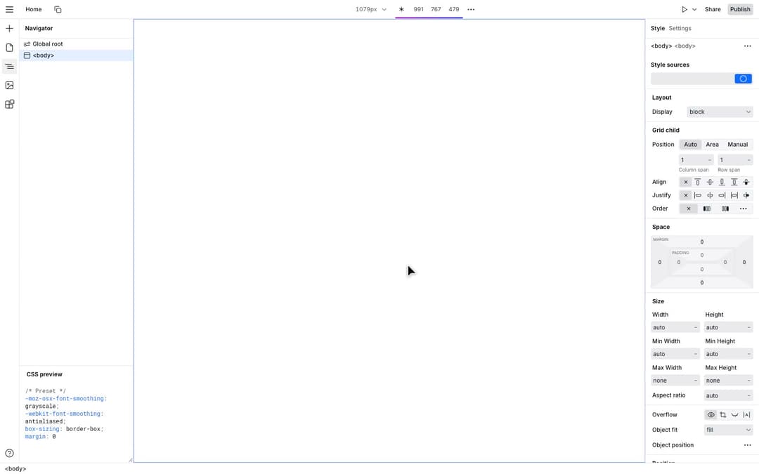Webstudio preview