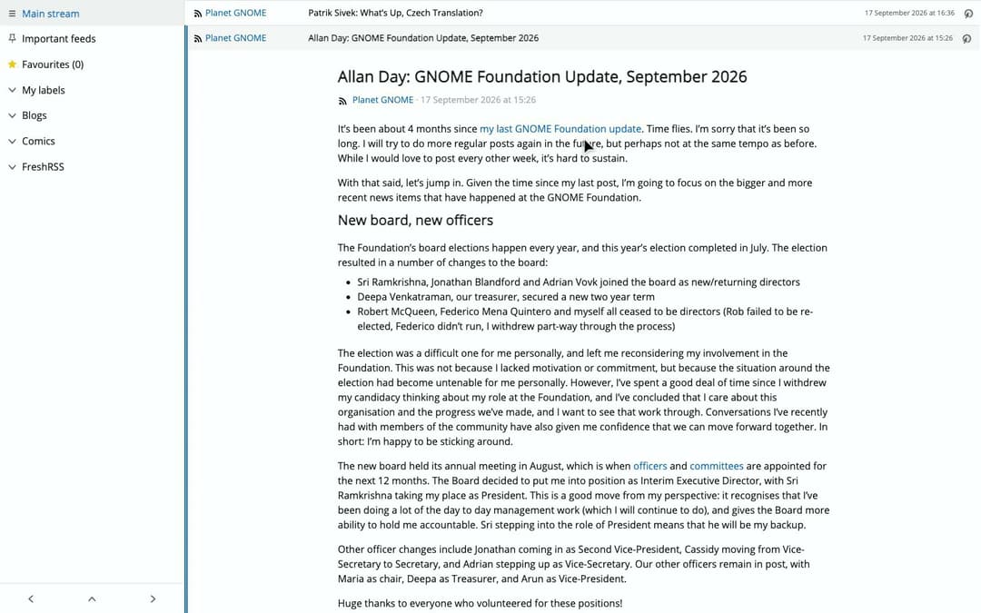 FreshRSS preview