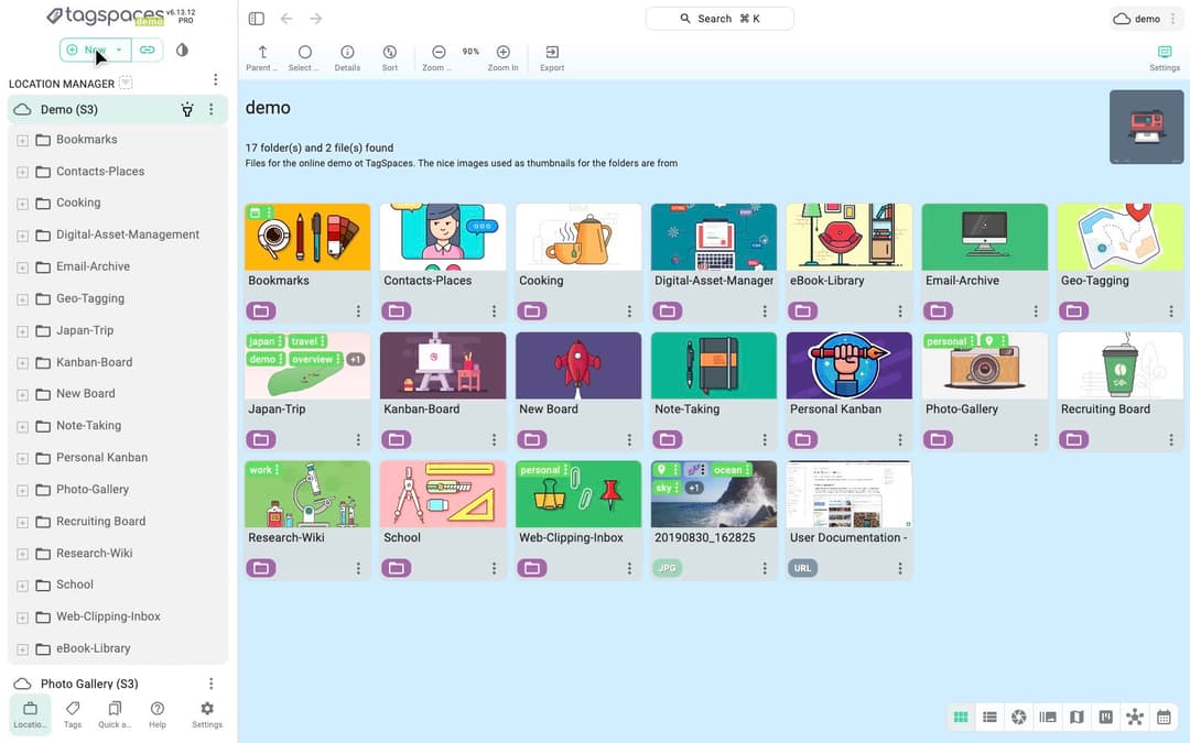 TagSpaces preview