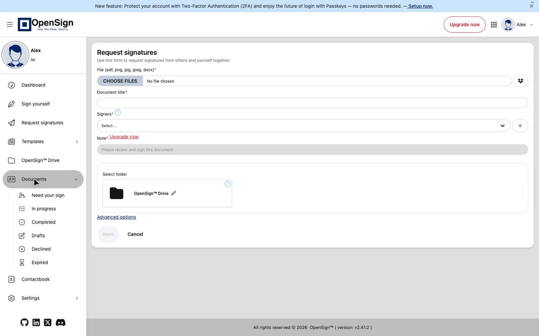 OpenSign preview