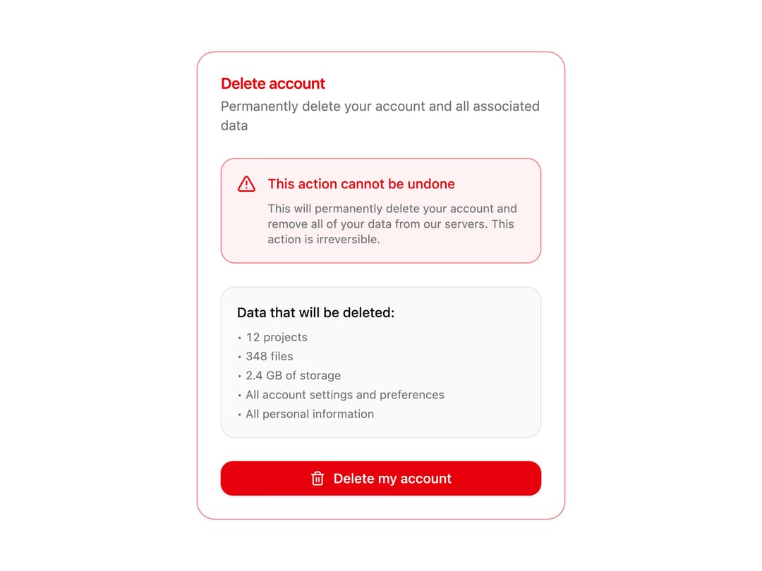 Auth Account Delete preview