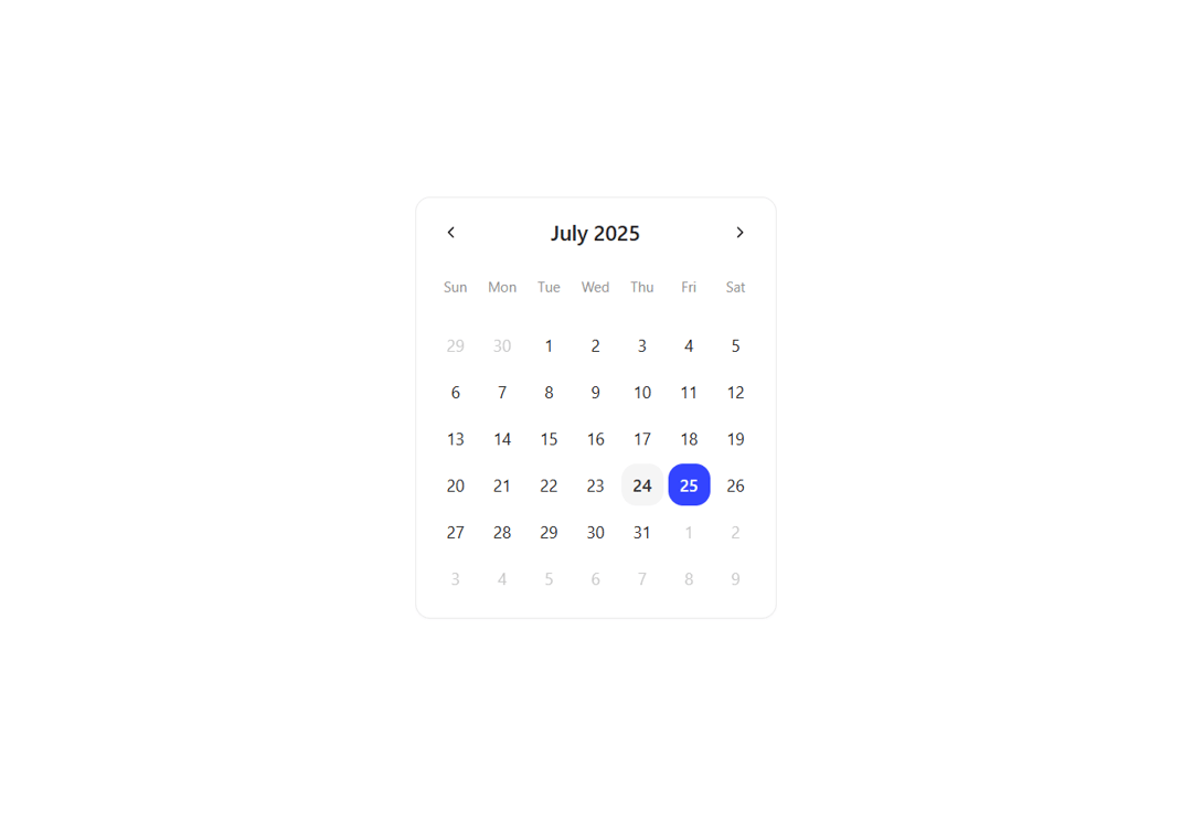 Calender preview