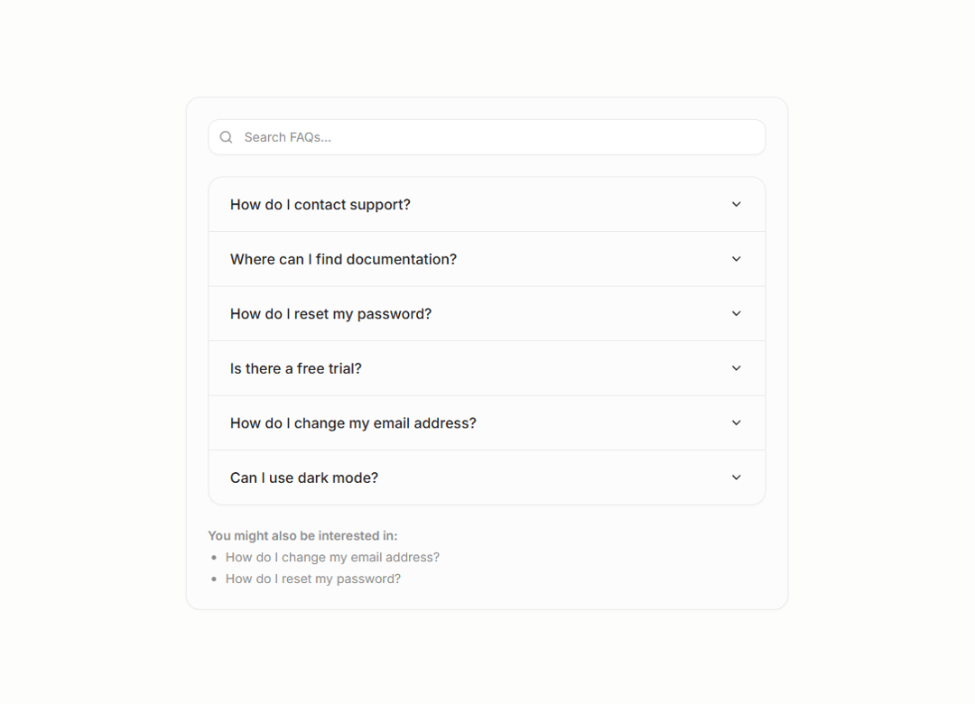 FAQ Block preview