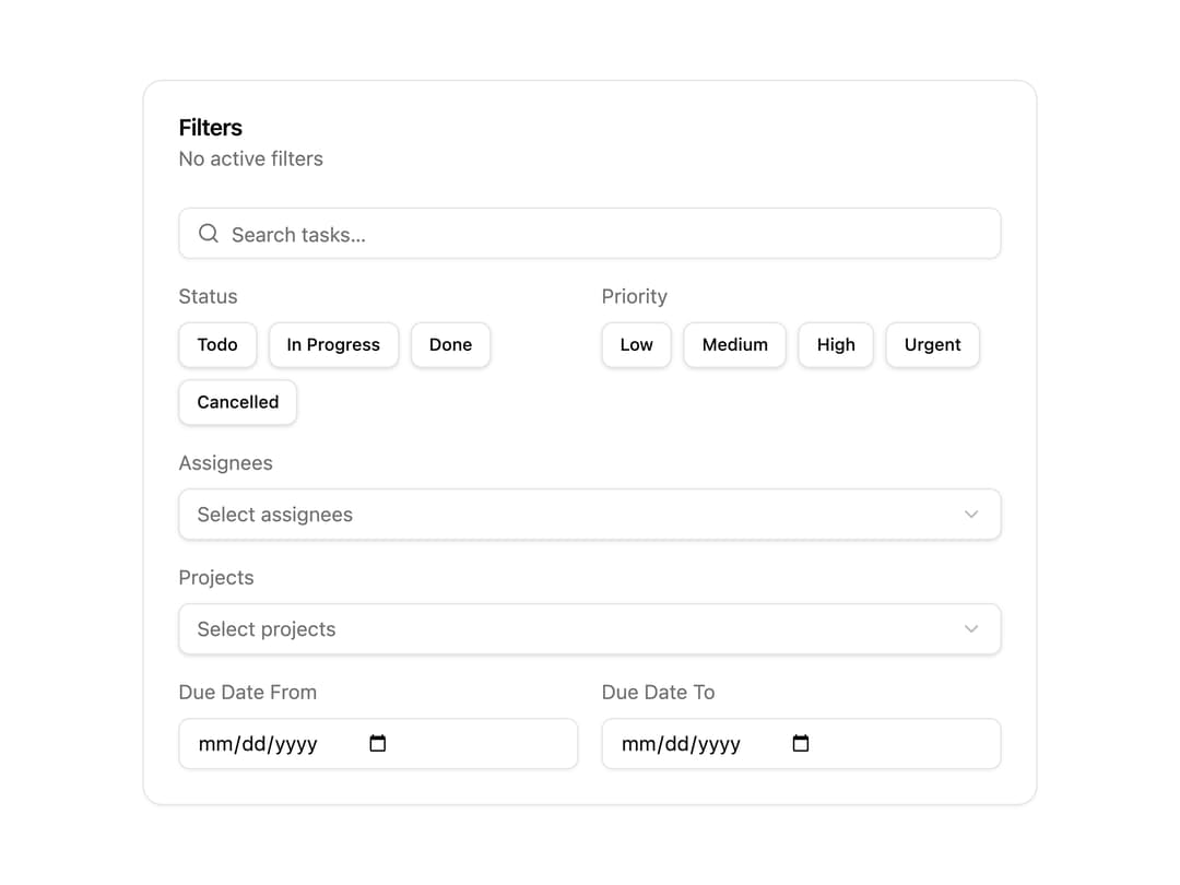 Task Filters preview