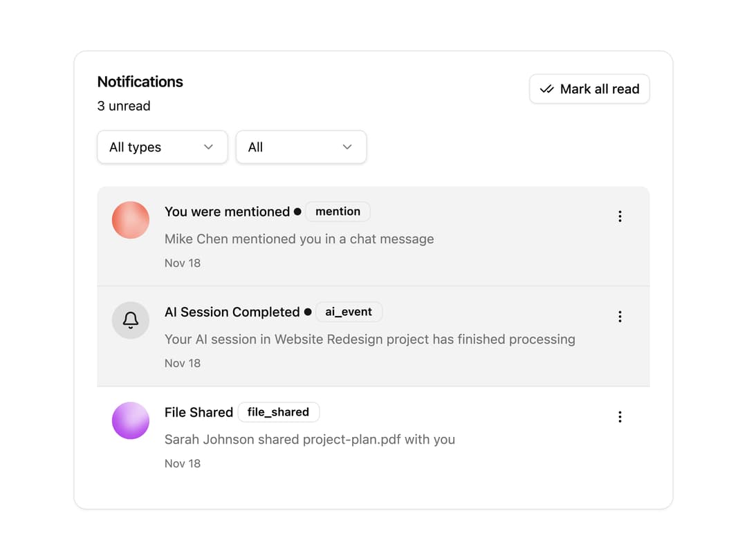 Team Notifications preview