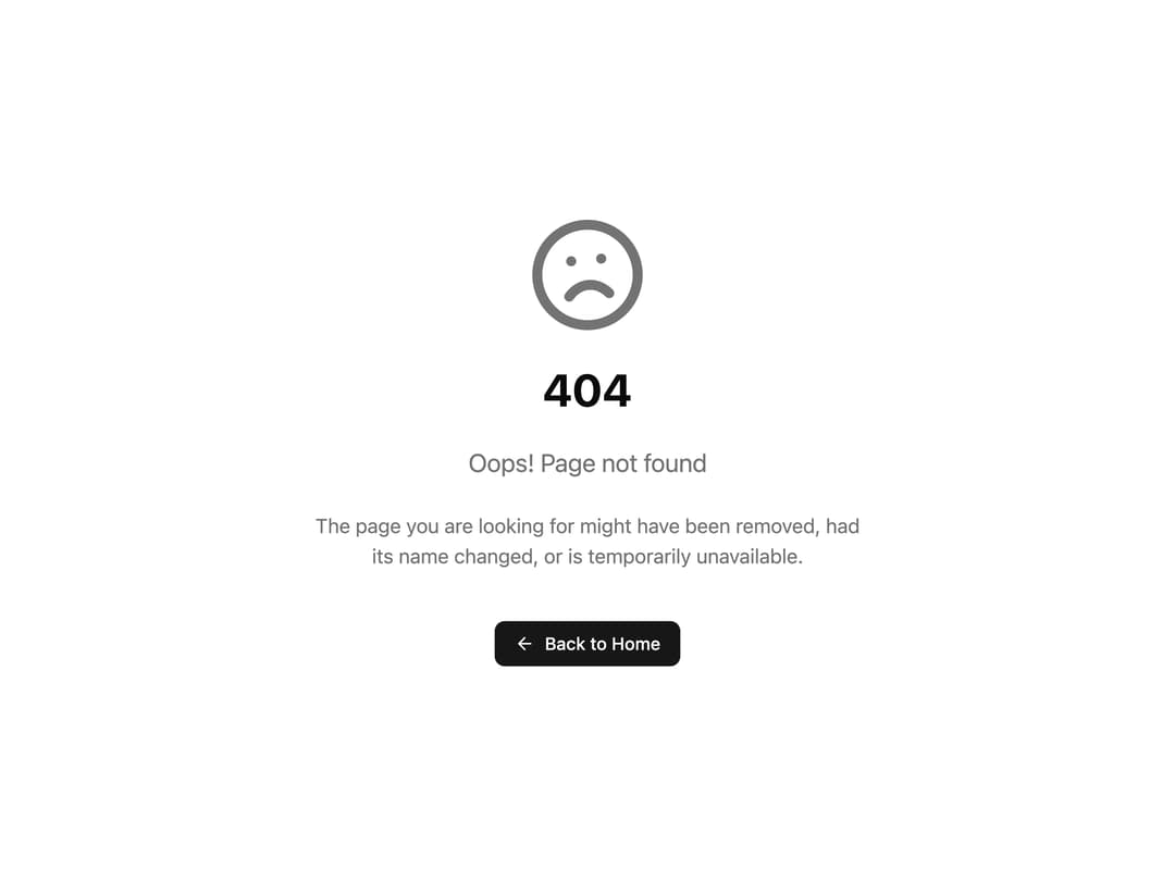 Not Found Page preview