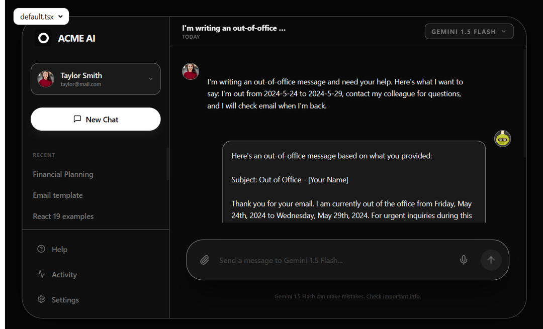 Modern AI Chat Dashboard preview