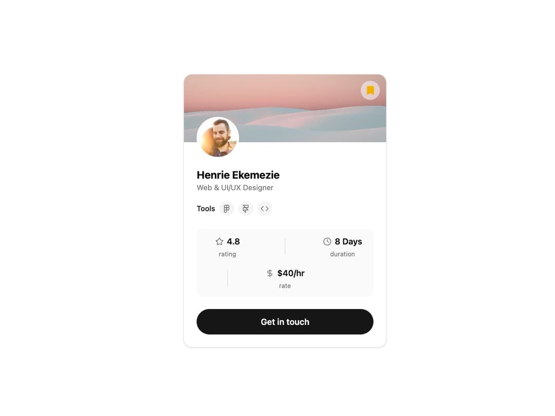Animated Profile Card preview