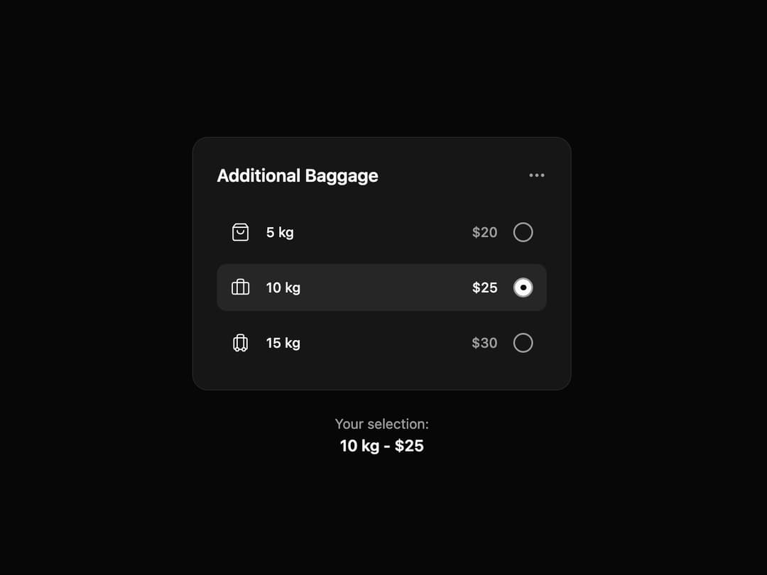 Baggage Add-on preview