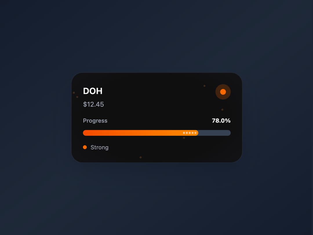 Crypto Performance Progress Card preview