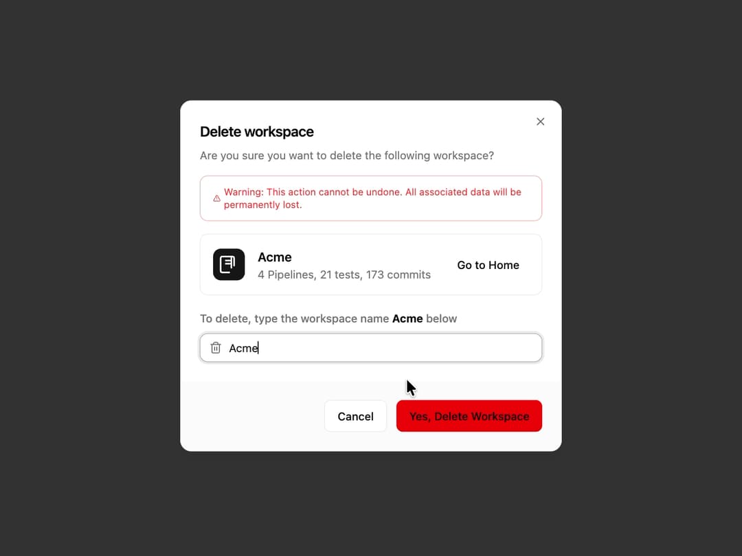 Destructive Action Dialog preview