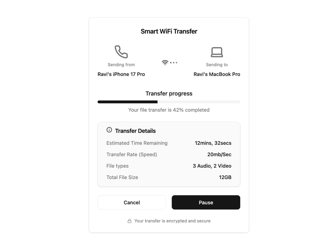 File Transfer Card preview