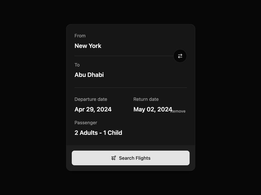 Flight Search preview