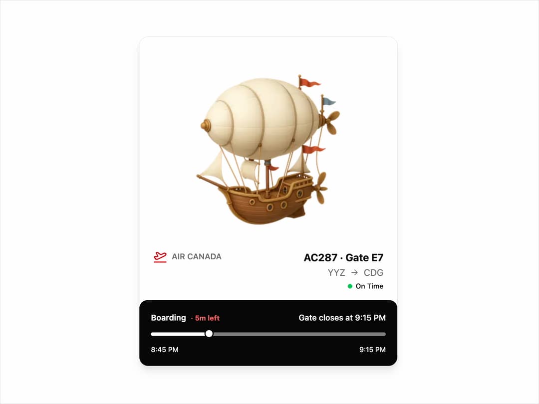 Flight Status Card preview