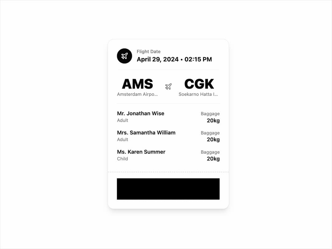 Flight Ticket preview