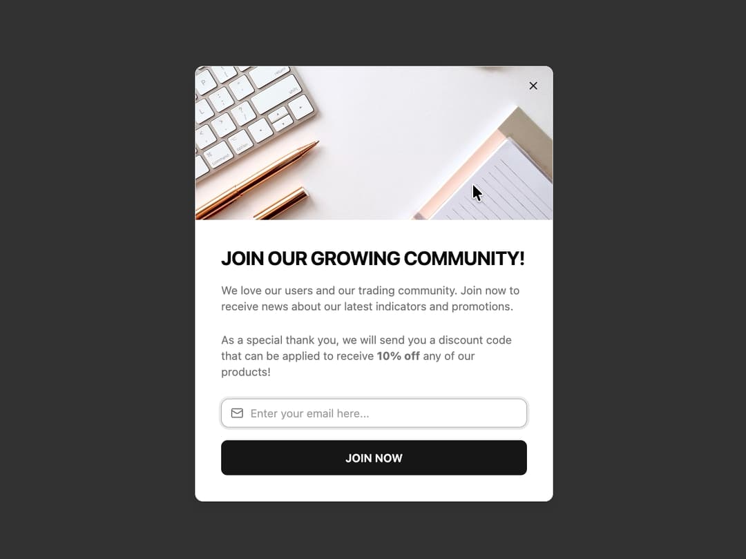 Newsletter Dialog preview