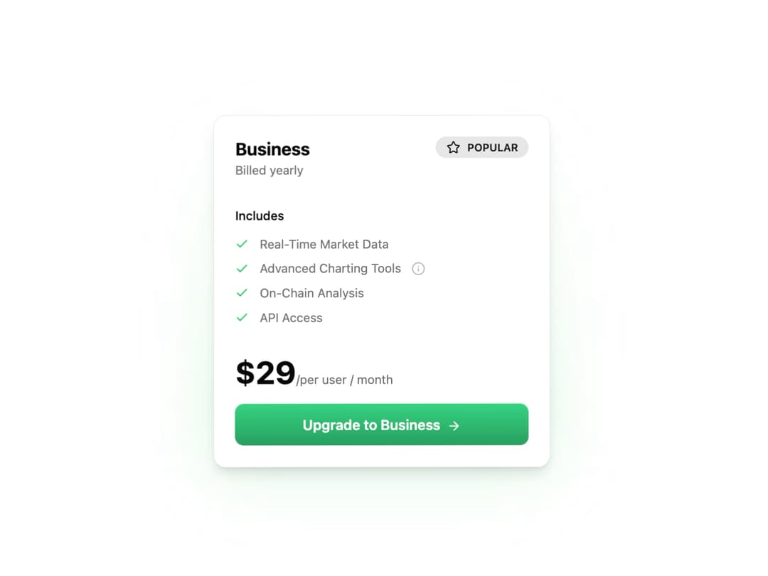 Pricing Card preview