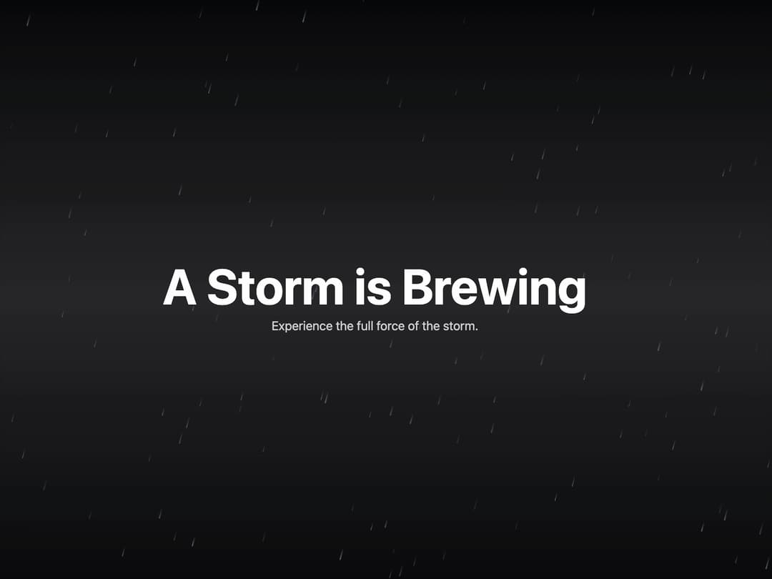 Rain and lightening Hero Section preview