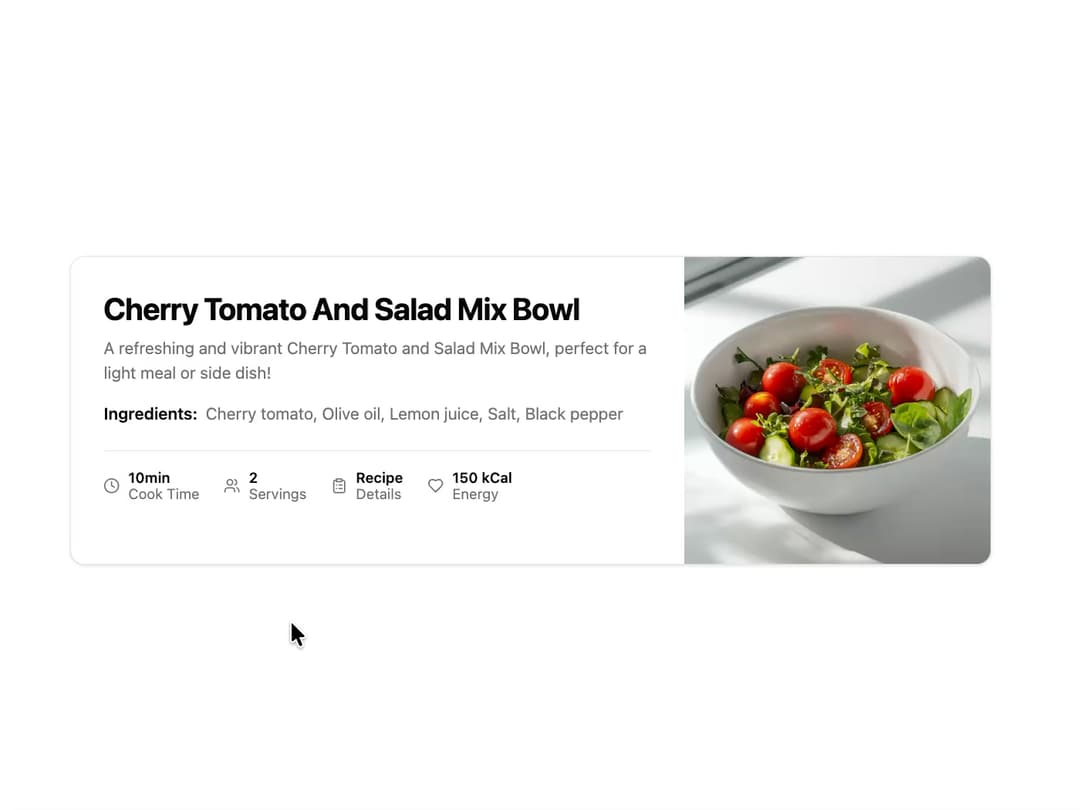 Recipe Card preview