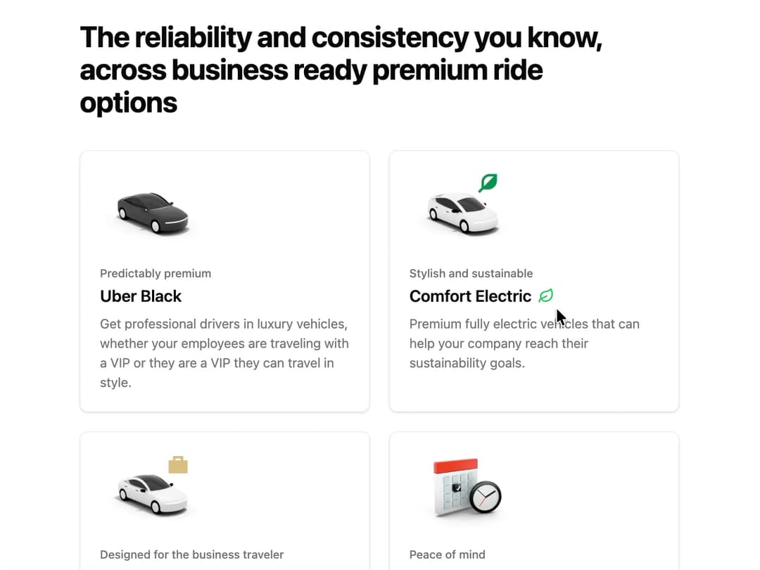 Ride Options Grid preview