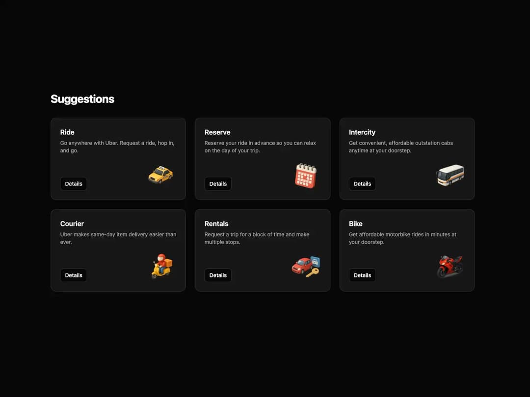 Service Suggestion Grid preview
