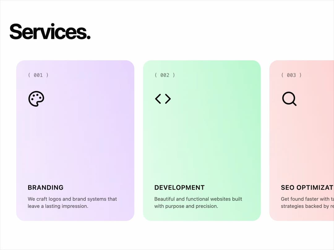 Services Card preview