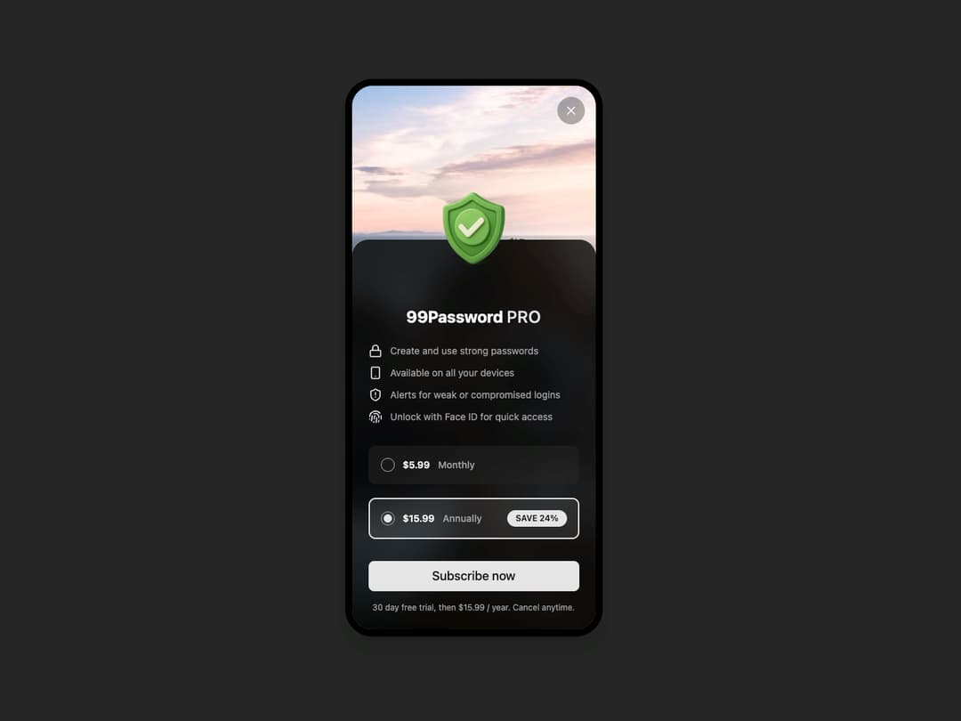 Subscription Screen preview