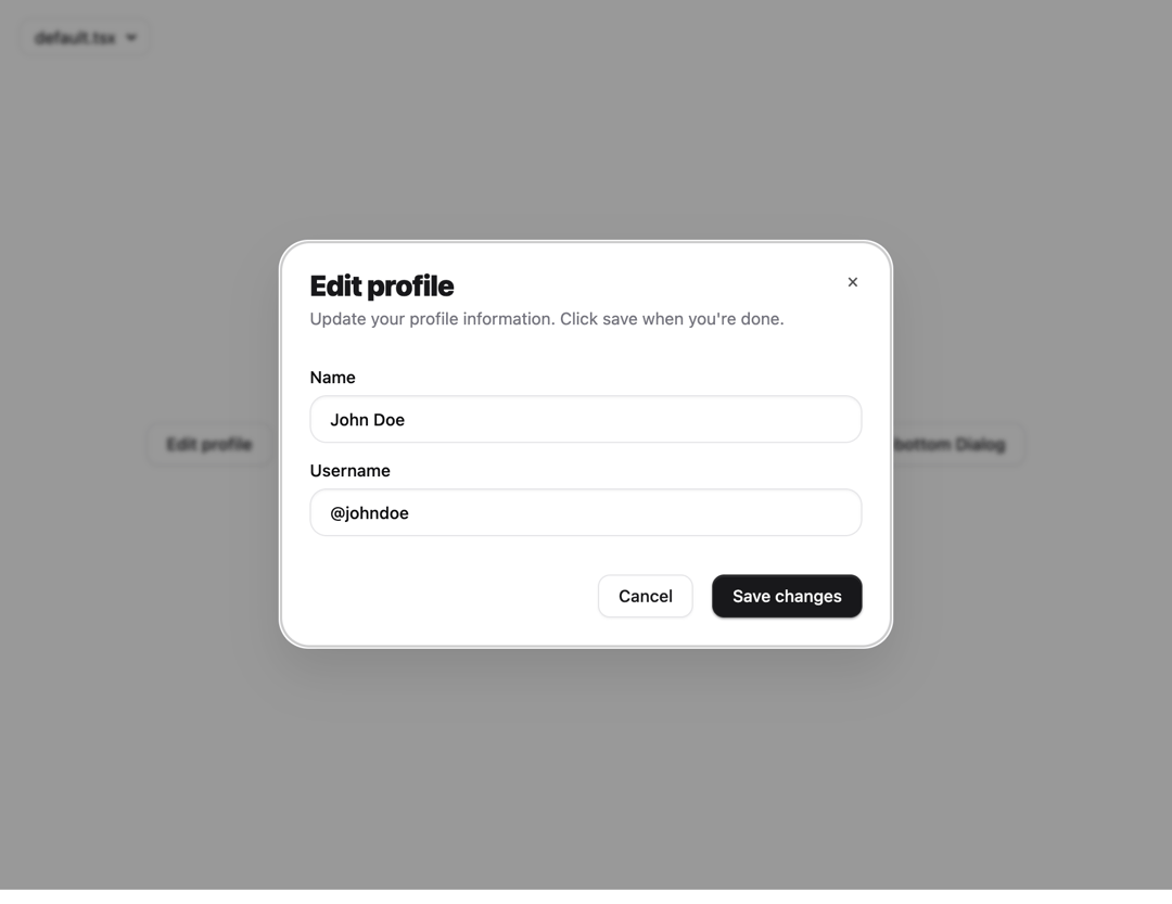 Dialog Modal Drawer preview
