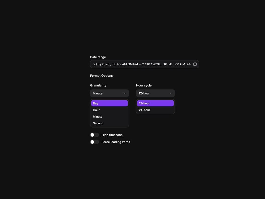 DateRangePicker preview