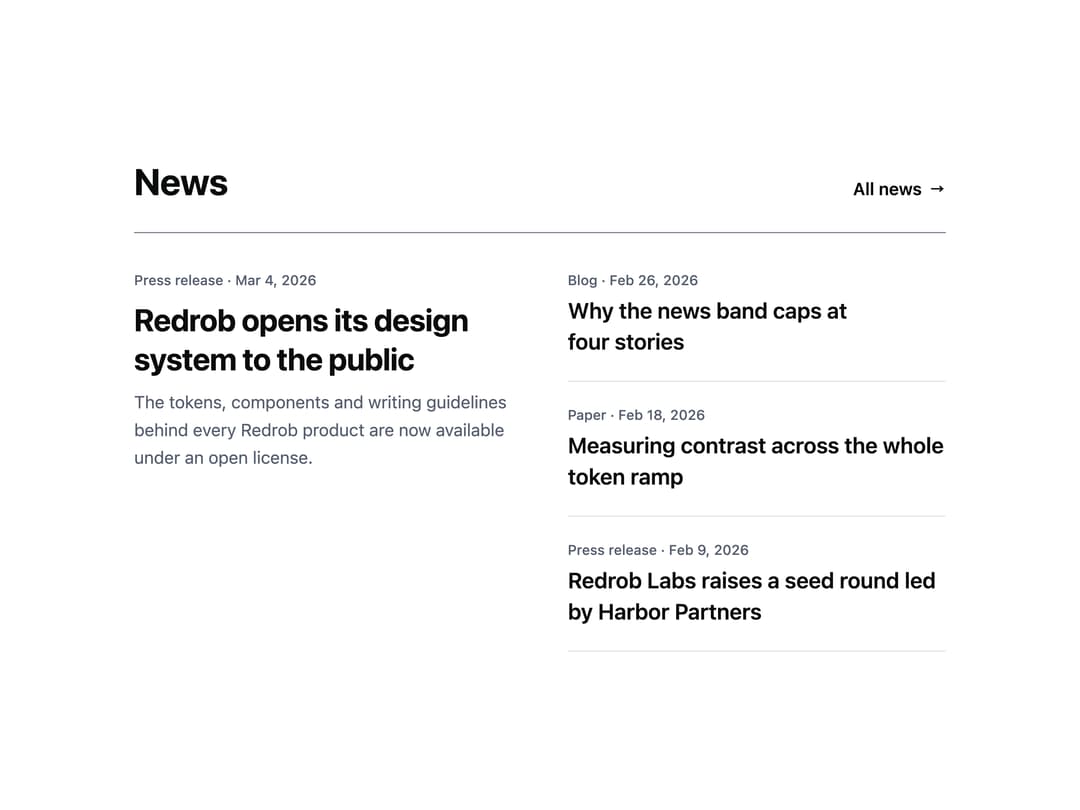 News Section preview