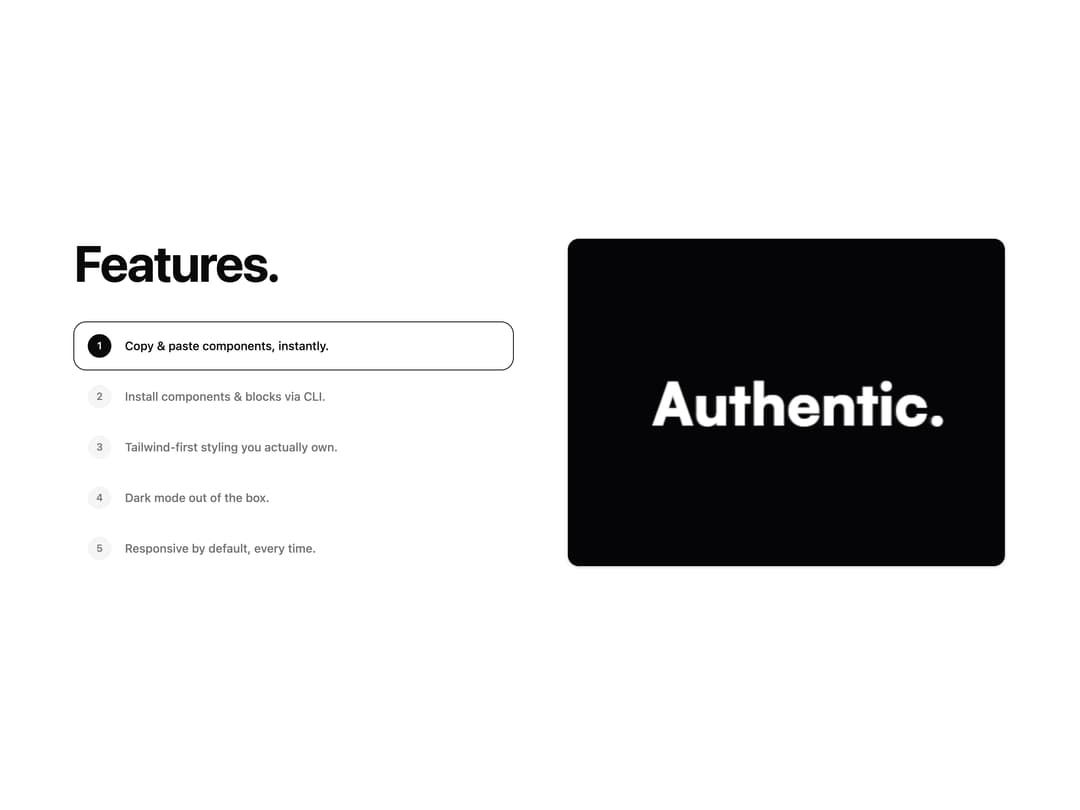 Features With Panel preview