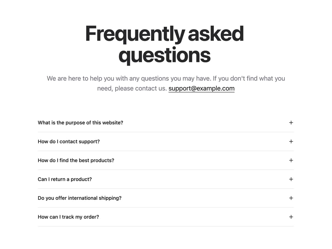 FAQ Accordion preview