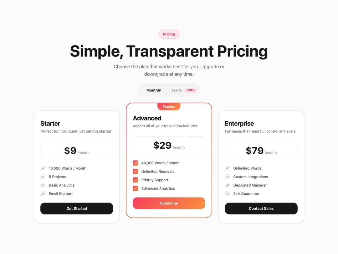 Pricing with Switch preview