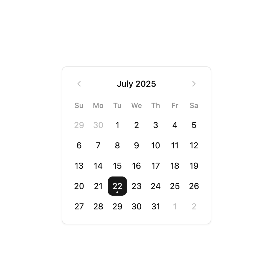 Calendar preview