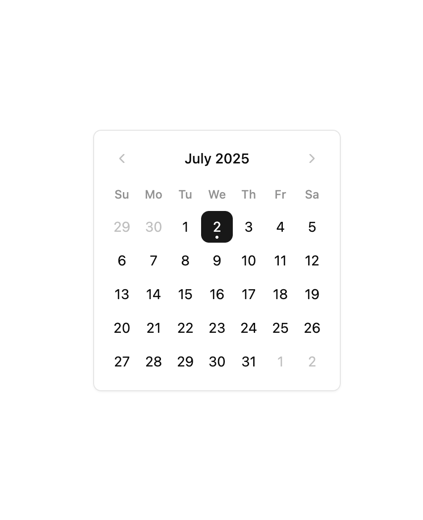 Calendar preview