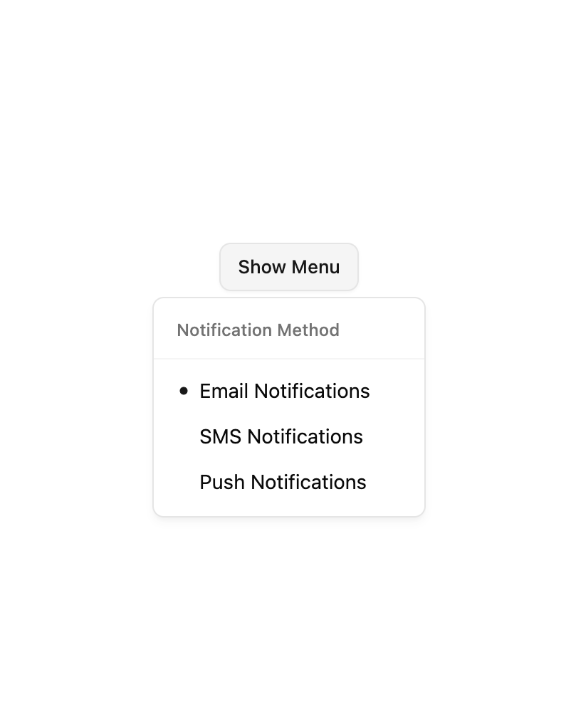 Dropdown Menu preview