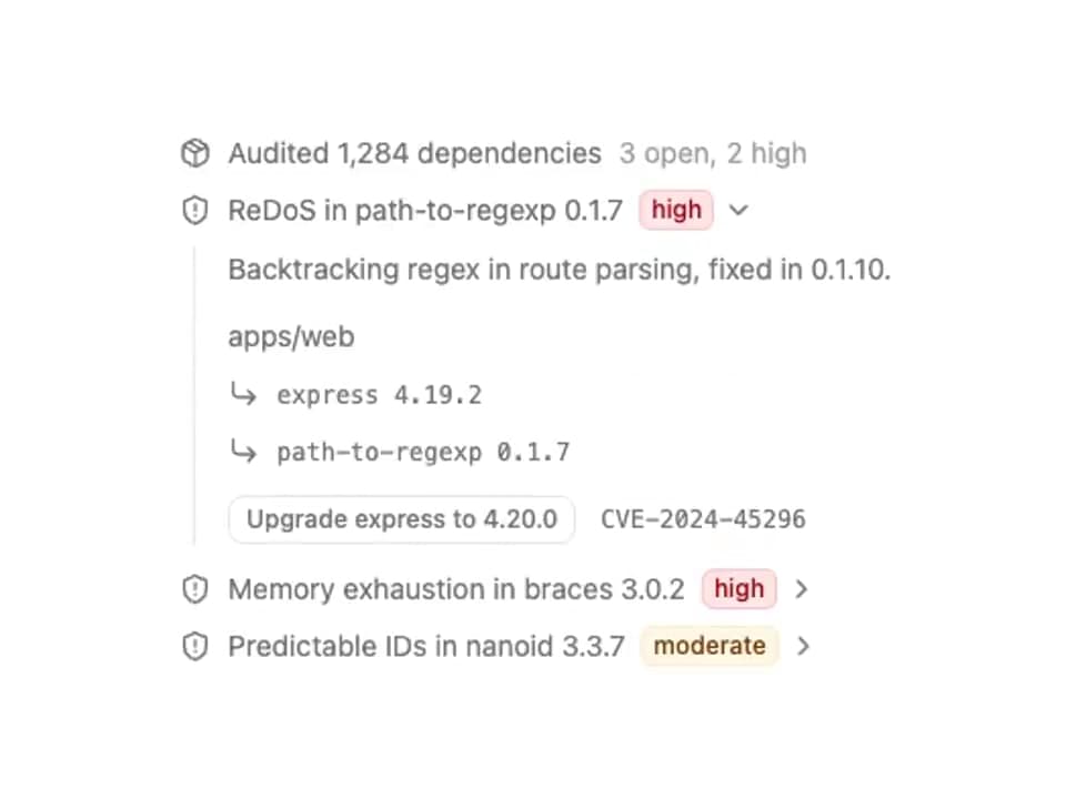 ReUI trace - Dependency audit preview