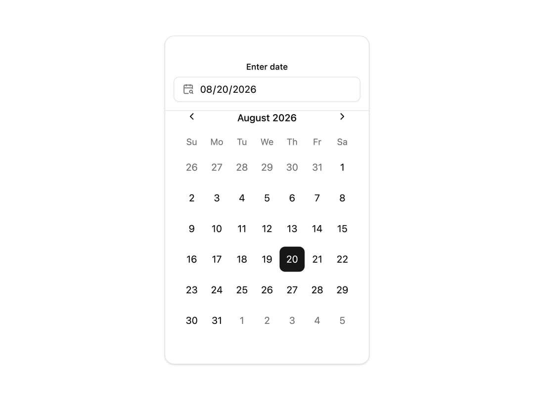 Calendar With Date Input preview