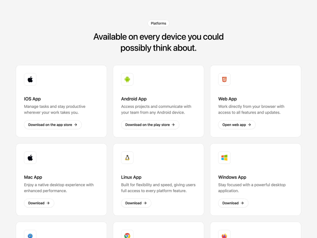 Multi-Platform Download Grid preview