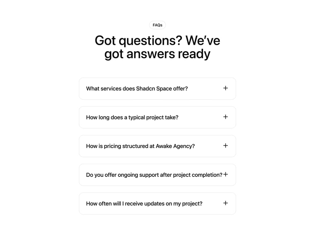 FAQ Section preview