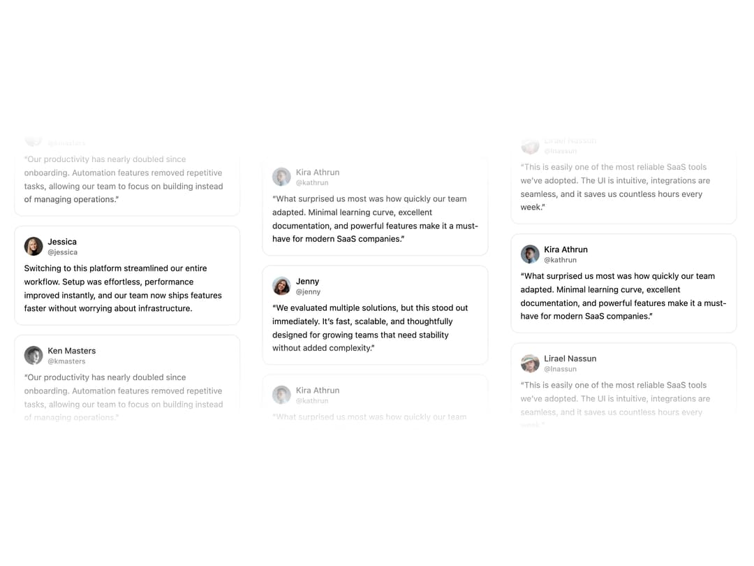 Vertical Testimonials Marquee preview