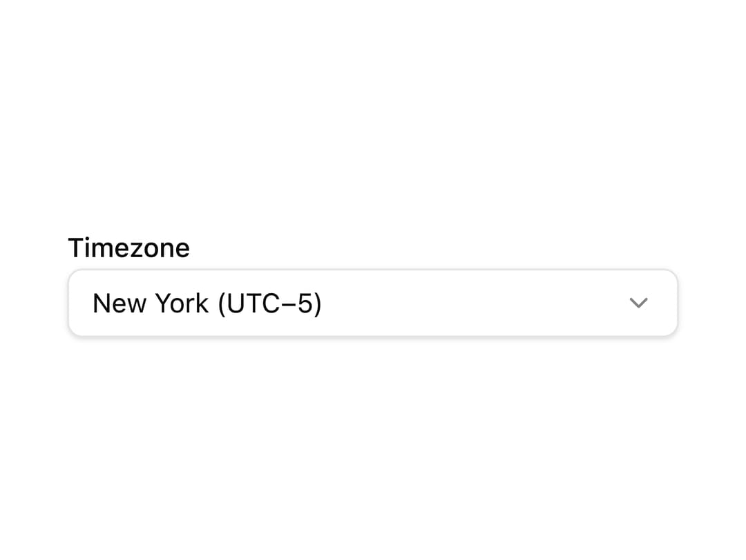 Timezone Select preview