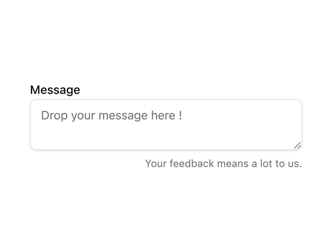 Textarea With Helper Text preview