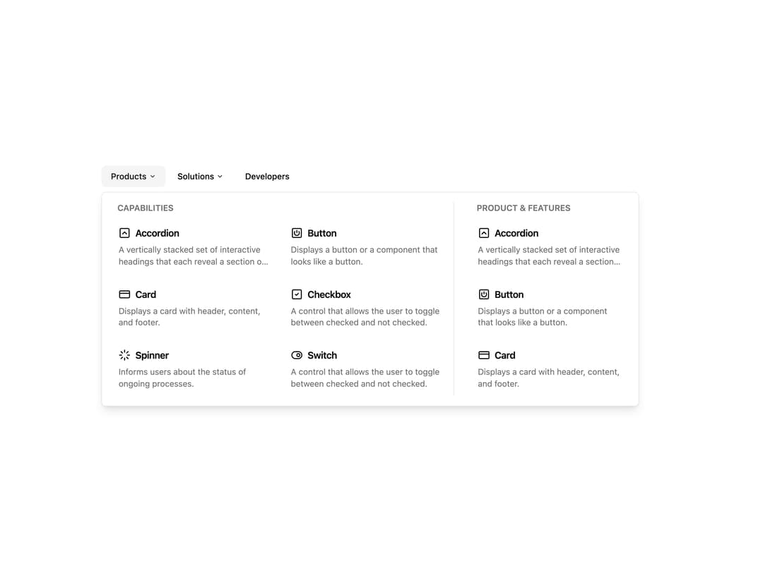 Rich Navigation Menu preview