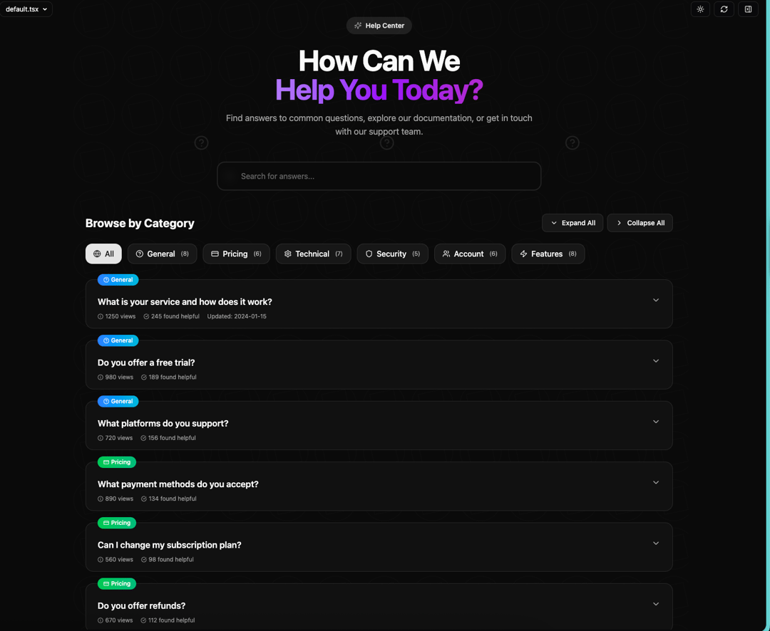 FAQ preview