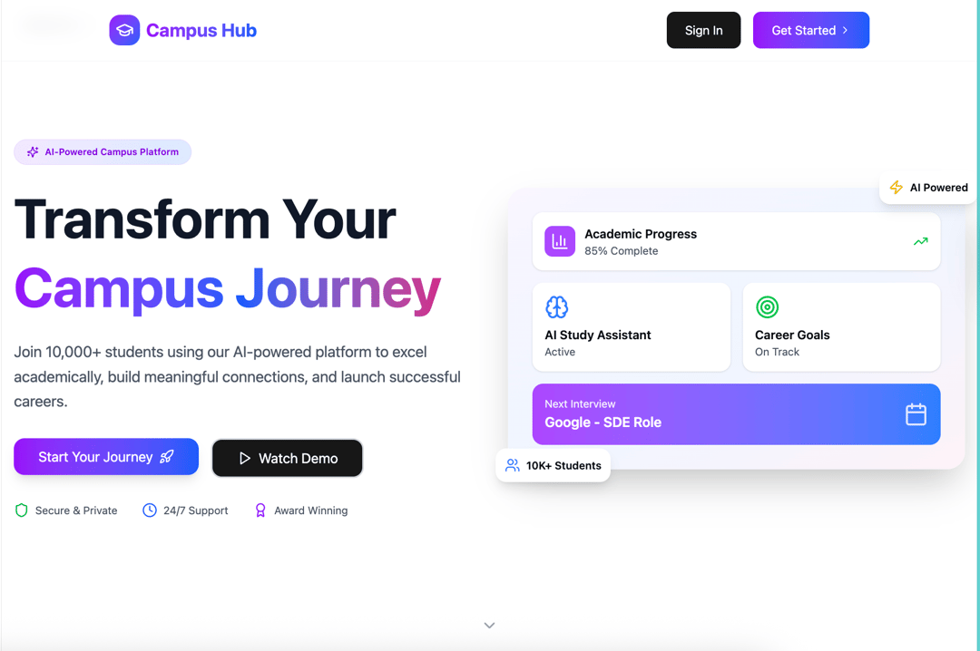 Landing page preview