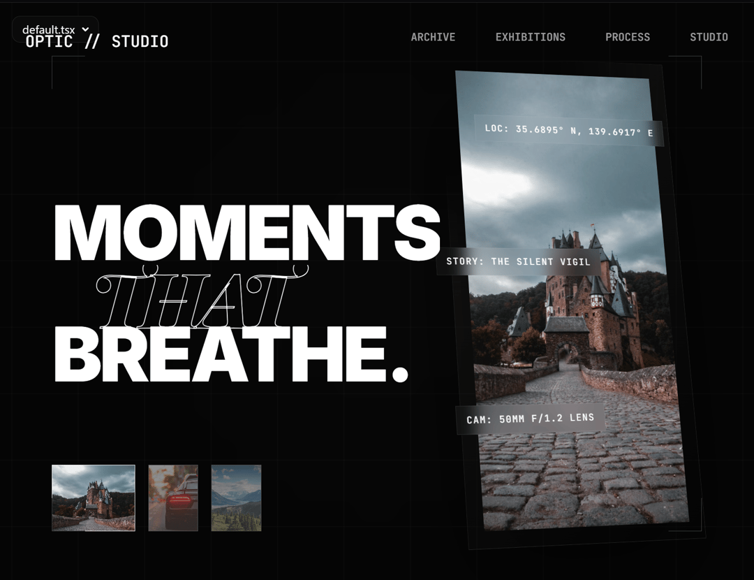 Cinematic Image Showcase preview