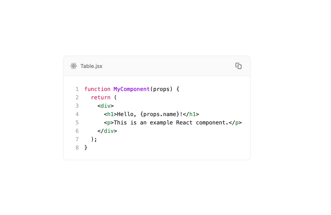 Code Block preview