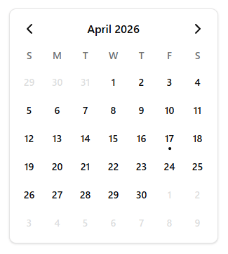 Calendar preview